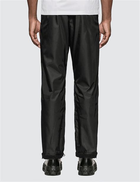 prada nylon gabardine track pants.